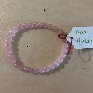 Natural Rose Quartz Beaded Bracelet 10mm